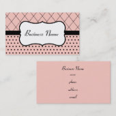 Retro Roze en zwarte Visitekaartjes (Voorkant / Achterkant)