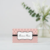 Retro Roze en zwarte Visitekaartjes (Staand voorkant)