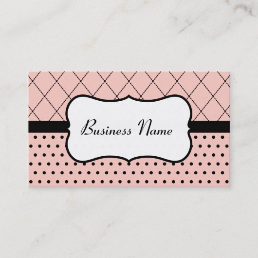 Retro Roze en zwarte Visitekaartjes (Voorkant)