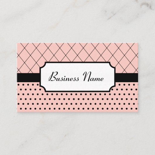 Retro Roze en zwarte Visitekaartjes (Voorkant)