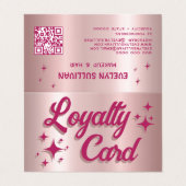 Retro roze faux oogschaduw palet loyaliteitskaart visitekaartje (Buitenkant ongevouwen)