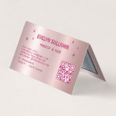 Retro roze faux oogschaduw palet loyaliteitskaart visitekaartje (Achterkant)