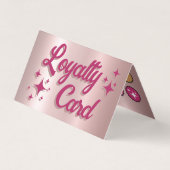 Retro roze faux oogschaduw palet loyaliteitskaart visitekaartje (Voorkant)