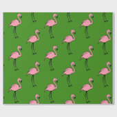 Retro roze flamingo cadeaupapier (Vlak)