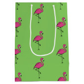 Retro Roze Flamingo Gift Bag Medium Cadeauzakje (Achterkant)
