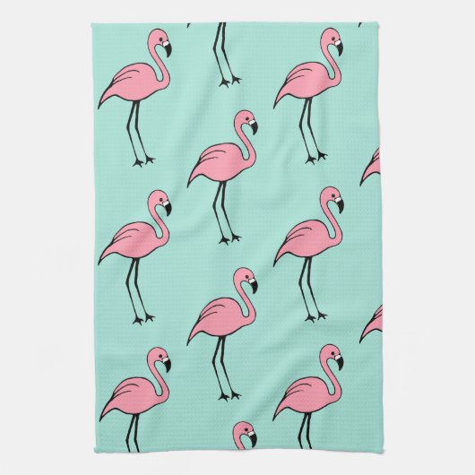 Retro Roze Flamingo Keuken Handdoek Gift (Verticaal)