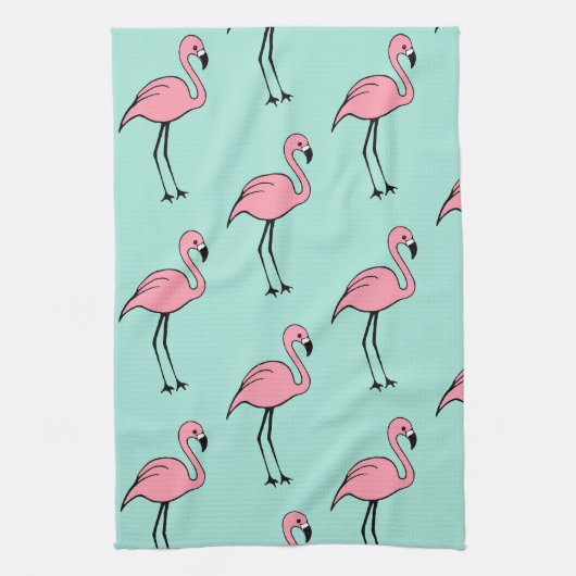 Retro Roze Flamingo Keukendoek Cadeau Theedoek (Verticaal)