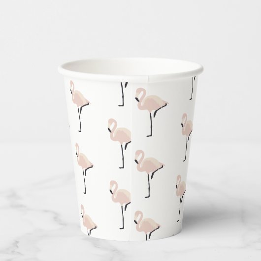 Retro Roze Flamingo Laatste Flamingle Vrijgezellen Papieren Bekers (Rechts)
