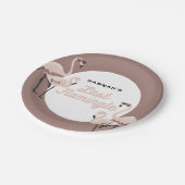 Retro Roze Flamingo Laatste Flamingle Vrijgezellen Papieren Bordje (Gekanteld)