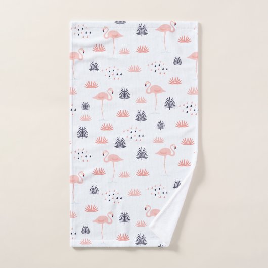 Retro Roze Flamingo patroon door WhimsicalArtwork™ Bad Handdoek (Handdoek)