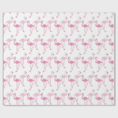 Retro Roze Flamingo patroon Thema Exotic Bird Cadeaupapier (Vlak)