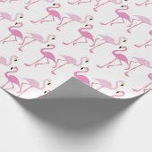 Retro Roze Flamingo patroon Thema Exotic Bird Cadeaupapier (Hoek)