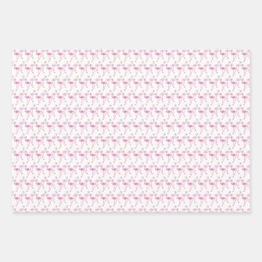 Retro Roze Flamingo patroon Thema Inpakpapier Vel (Voorkant 3)