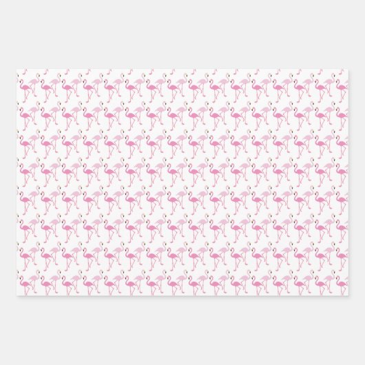 Retro Roze Flamingo patroon Thema Inpakpapier Vel (Voorkant 2)