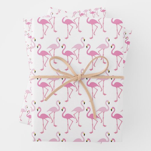 Retro Roze Flamingo patroon Thema Inpakpapier Vel (In situ)