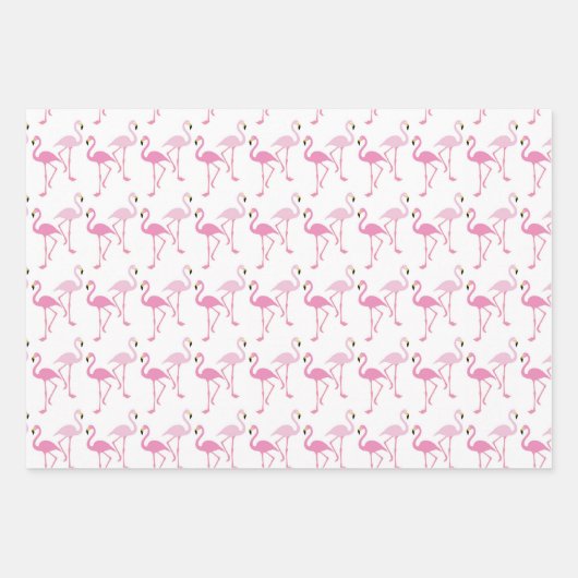 Retro Roze Flamingo patroon Thema Inpakpapier Vel (Voorkant)