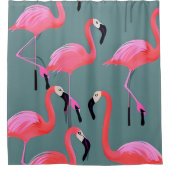 Retro roze flamingo's douchegordijn (Voorkant)