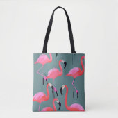 Retro roze flamingo's tote bag (Voorkant)