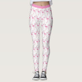 Retro Roze Flamingo's Tropisch Patroon Yoga Leggings (Voorkant)