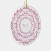 Retro roze florale mandala keramisch ornament (Rechts)