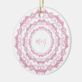 Retro roze florale mandala keramisch ornament (Links)