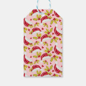 Retro Roze Foto Feestelijke Vrolijk Heldere Kerst Cadeaulabel (Achterkant)