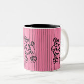 Retro Roze Franse Poedel Koffie Mok Gift (Voorkant rechts)