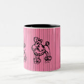 Retro Roze Franse Poedel Koffie Mok Gift (Center)