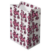 Retro Roze Franse Poodle Cadeautas (Achterkant Gekanteld)