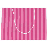 Retro Roze Franse poodle Stripe Party Gift Bag Groot Cadeauzakje (Achterkant)