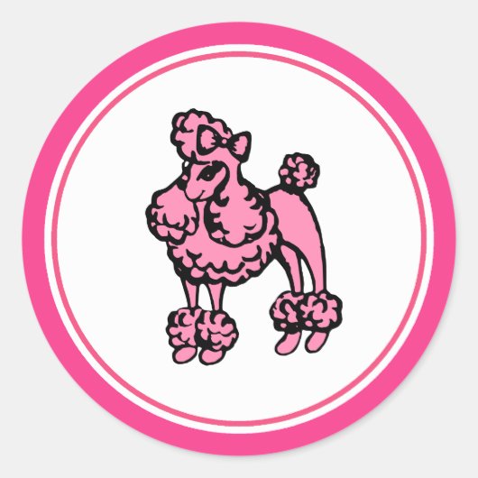 Retro Roze Franse Stickers (Voorkant)