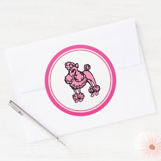 Retro Roze Franse Stickers (Envelop)