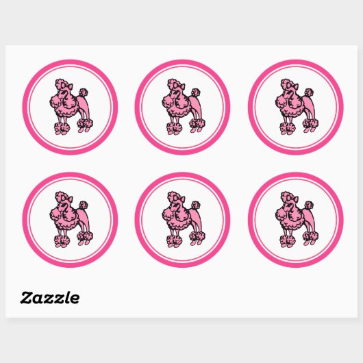 Retro Roze Franse Stickers (Vel)