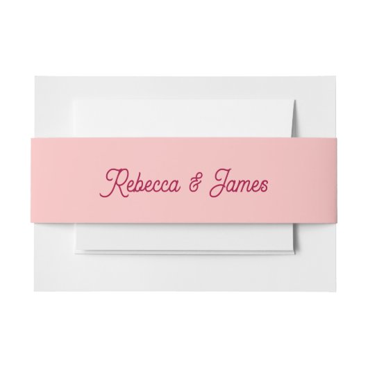 Retro  roze Fuchsia Typografie Weddenschap Uitnodigingen Wikkel (Voorkant Voorbeeld)