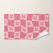 Retro Roze gecontroleerd Floral Patroon Bad Handdoek (Handdoek)