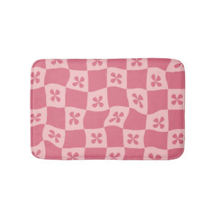Retro Roze gecontroleerd Floral Patroon Badmat