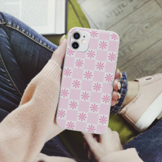 Retro Roze gecontroleerd Floral Patroon Case-Mate iPhone 14 Hoesje