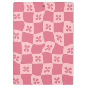 Retro Roze gecontroleerd Floral Patroon Klembord (Achterkant)
