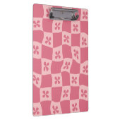 Retro Roze gecontroleerd Floral Patroon Klembord (Rechts)