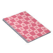 Retro Roze gecontroleerd Floral Patroon Notitieboek (Rechterzijde)