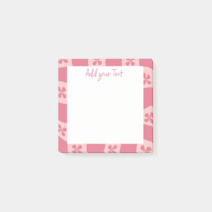 Retro Roze gecontroleerd Floral Patroon Post-it® Notes