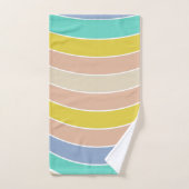 Retro roze geel blauwgroen geometrisch patroon Han Bad Handdoek (Handdoek)