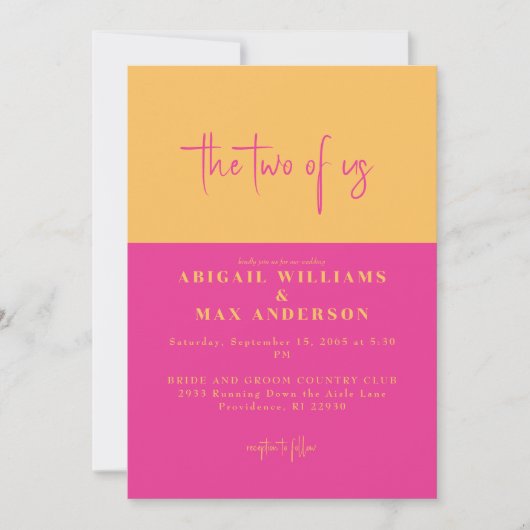 Retro Roze & Geel Bloemen De Twee Van Ons Bruiloft Kaart (Voorkant)