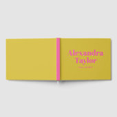 Retro Roze Geel Cute Aesthetic Custom Afstuderen Gastenboek (Volledig)