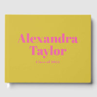 Retro Roze Geel Cute Aesthetic Custom Afstuderen