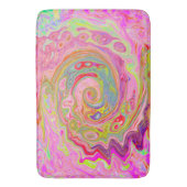 Retro Roze, Geel en Magenta Abstracte Groovy Art Badmat (Voorkant Verticaal)