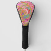 Retro Roze, Geel en Magenta Abstracte Groovy Art Golfheadcover (Voorkant)