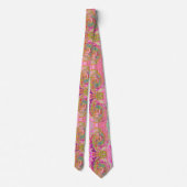 Retro Roze, Geel en Magenta Abstracte Groovy Art Stropdas (Achterkant)