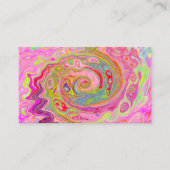 Retro Roze, Geel en Magenta Abstracte Groovy Art Visitekaartje (Voorkant)