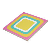 Retro Roze Geel Teal Wit Tegeltje (Zijkant)